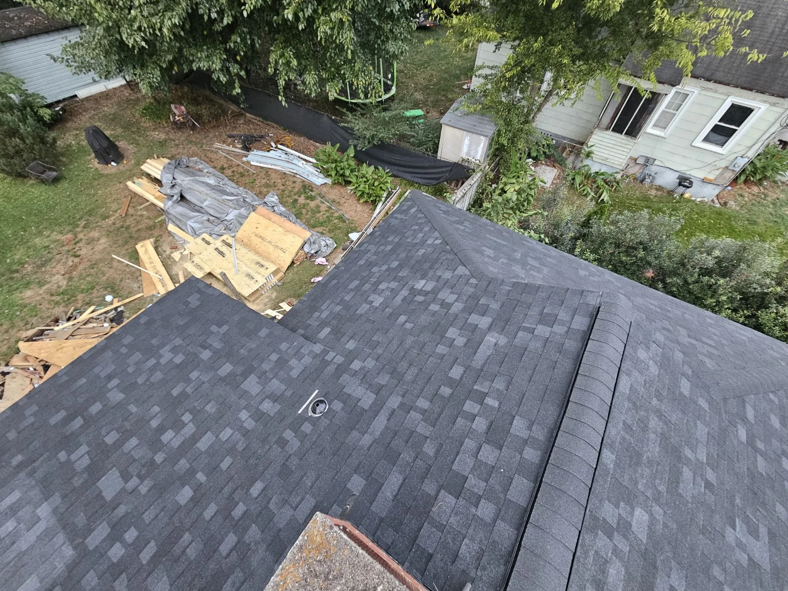 Finished shingle roof