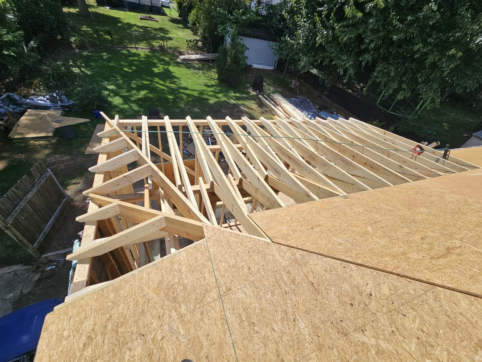 New roof framing